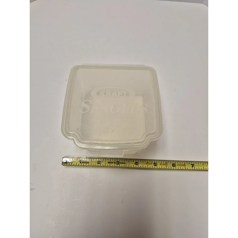 Vintage Clear Plastic Kraft Singles Cheese Container Snap Close Lid